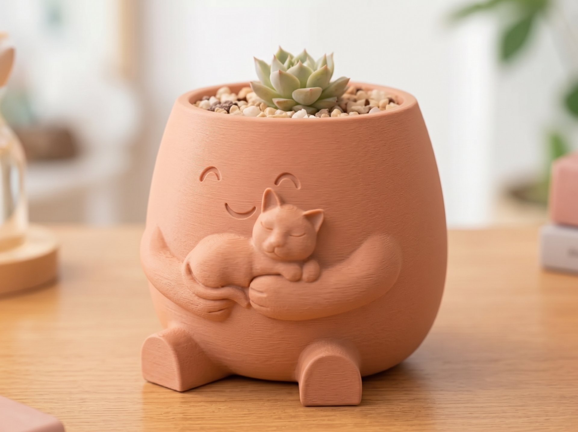 Maceta Con Gatito